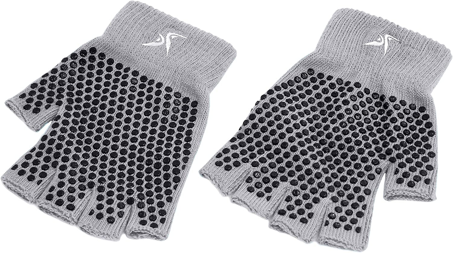 Prosourcefit Grippy Yoga Gloves, One Size Fits All, Non-Slip Fingerless Design in Multiple Colors Apparel & Accessories > Clothing Accessories > Gloves & Mittens ProsourceFit Grey  