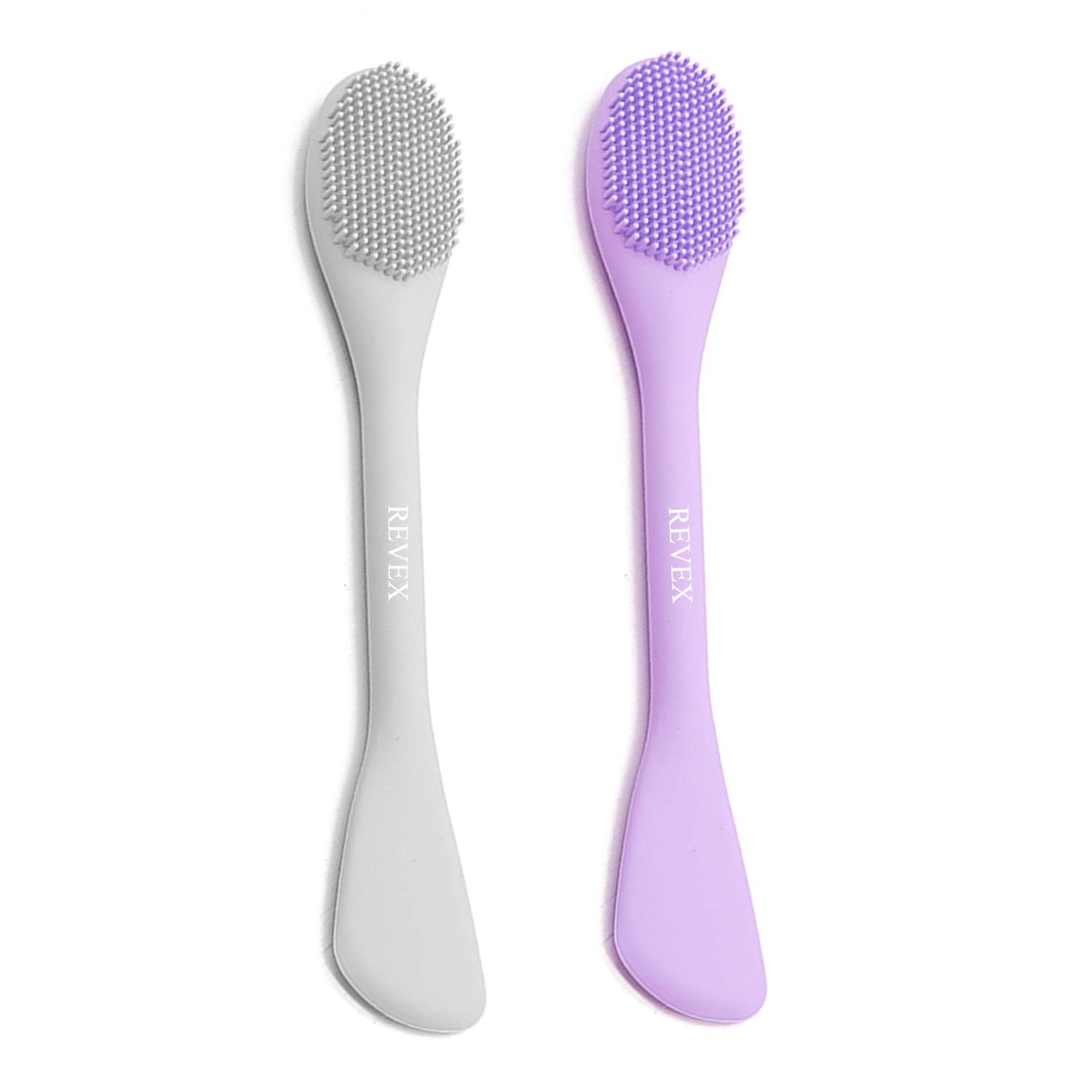 REVEX Silicone Face Mask Applicator,2 Packs Facial Mask Brushes for Mud,Clay,Charcoal Mixed Mask,Soft Makeup Beauty Brush Tools for Apply Cream,Lotion (Pink+Gray) Health & Beauty > Personal Care > Cosmetics > Cosmetic Tools > Makeup Tools REVEX PurPle+Gray  