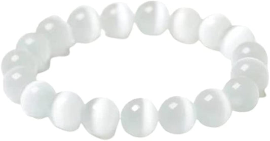 Natural Powerful Selenite Bead Bracelet for Women Men Crystal Healing Energy Concentration Spirituality Health Wealth Handcrafted Jewelry Accessory Apparel & Accessories > Jewelry > Bracelets Fenix-us 6mm  
