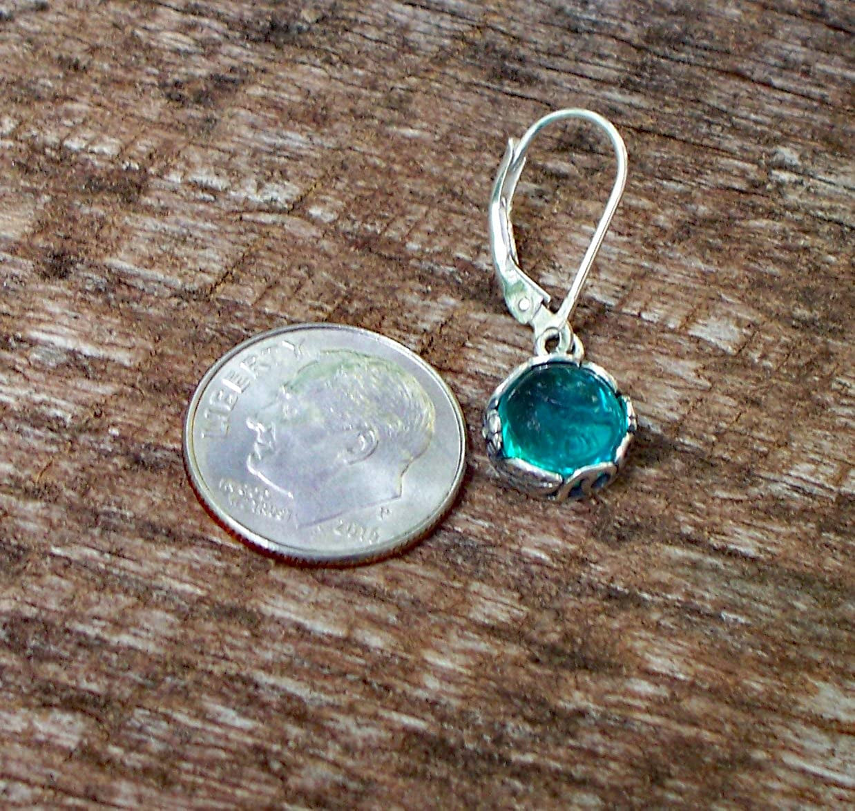Recycled Vintage Mason Jar Sterling Silver Botanical Collection Leverback Earrings Apparel & Accessories > Jewelry > Earrings Bottled Up Designs   