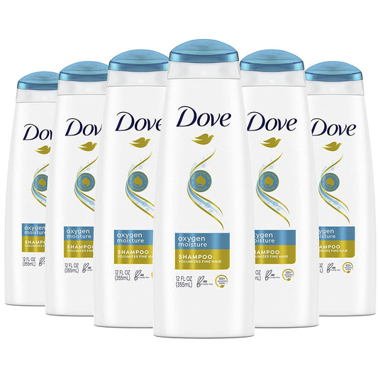 Dove Shampoo for Fine Hair Oxygen Moisture Weightless Hair Care System for 95% More Volume in Flat Hair 12 Oz, Pack of 6 Health & Beauty > Personal Care > Hair Care Dove   