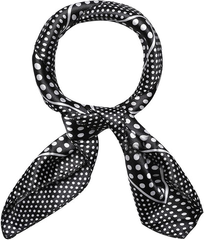 Uxcell Women'S Floral Leopard Polka Dots Striped Print Square Kerchief Neck Scarf Shawl Apparel & Accessories > Clothing Accessories > Scarves & Shawls uxcell Blue Dots 19.5*19.5 