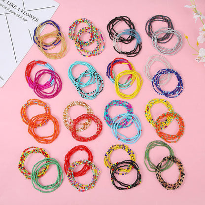 Sunssy 32Pcs Waist Beads for Women Girls Colorful Elastic Body Chain Belly Beads Bikini Chain Bead Waist Chain Jewelry Set Apparel & Accessories > Jewelry > Body Jewelry Sunssy   