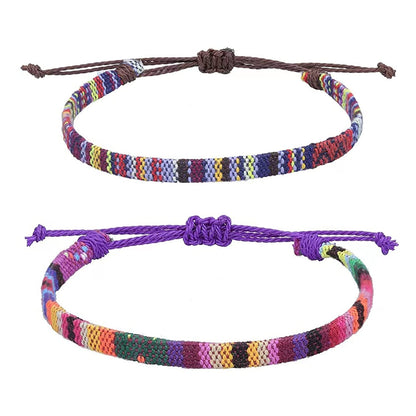 Bracelets for Men-2 Surfer Beach Bracelet Set-Holiday Gift-Hand Made Boho Bracelets -Outdoor Sports Men'S and Women'S Anklet -Ethnic Hippie Style Accessories Apparel & Accessories > Jewelry > Bracelets MEINESQIS Color Brown+Color Purple  