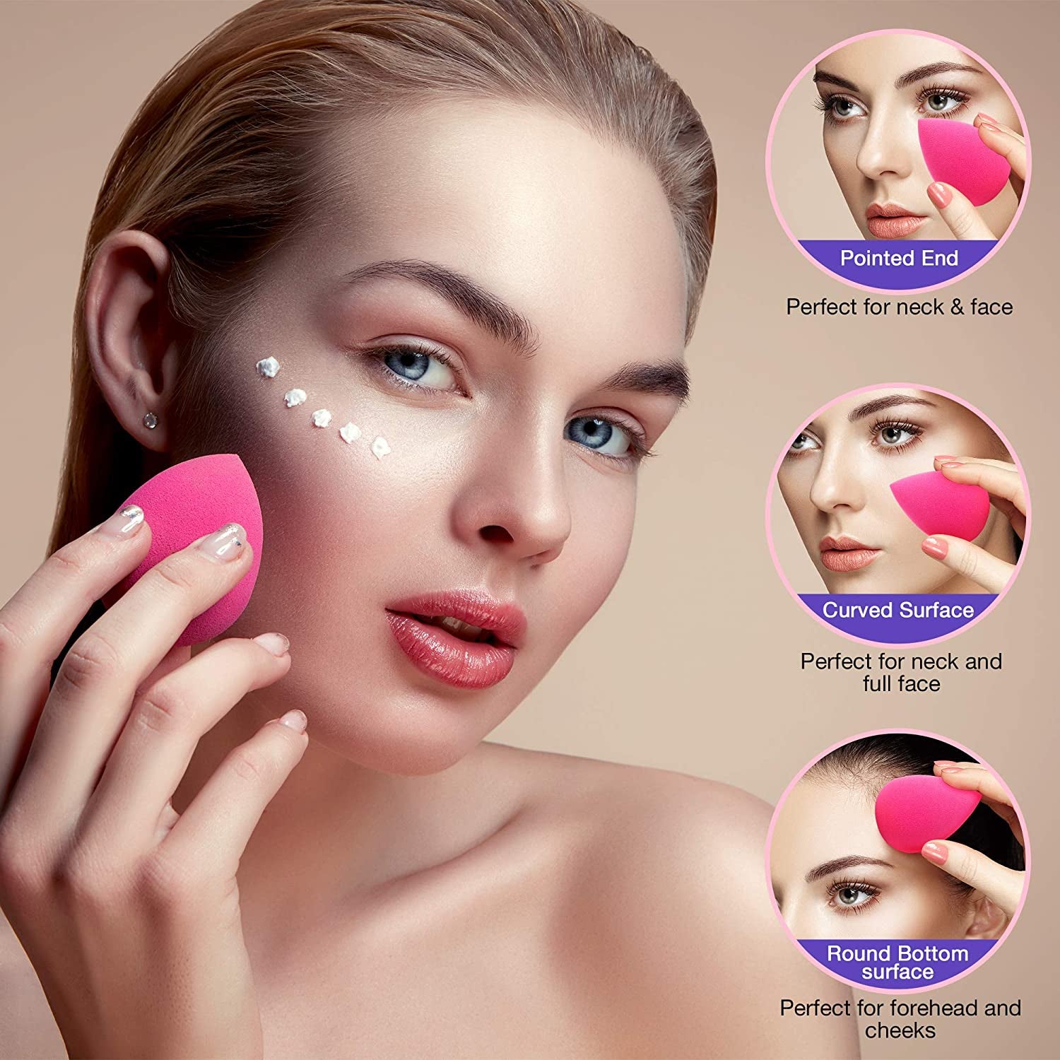 Hygea Beauty Makeup Sponge Set of 5 - Non Latex, Soft, Multi-Colored Foundation Blending Sponges for Cream, Powder and Liquid (Teardrop - Multicolor) Health & Beauty > Personal Care > Cosmetics > Cosmetic Tools > Makeup Tools HYGEA BEAUTY   