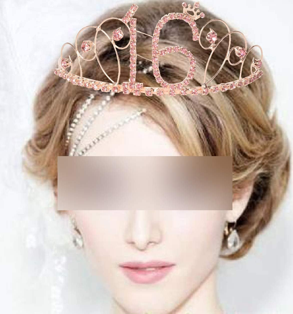 MEANT2TOBE 16Th Birthday Sash and Tiara for Girls - Fabulous Set: Glitter Sash + Basic Rhinestone Pink Premium Metal Tiara, 16Th Birthday Gifts for Sweet 16 Birthday Party Apparel & Accessories > Clothing Accessories > Sashes MEANT2TOBE   