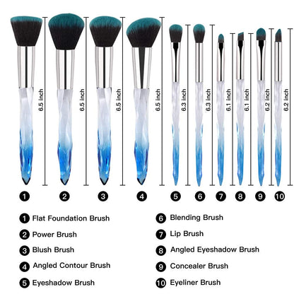 Makeup Brush Professional, Acrylic Diamond Handle Make up Brushes Series for Full Face Foudation Blush Eyeshadow Concealers Powder Transparent Beauty Tools Health & Beauty > Personal Care > Cosmetics > Cosmetic Tools > Makeup Tools G-Texnik   