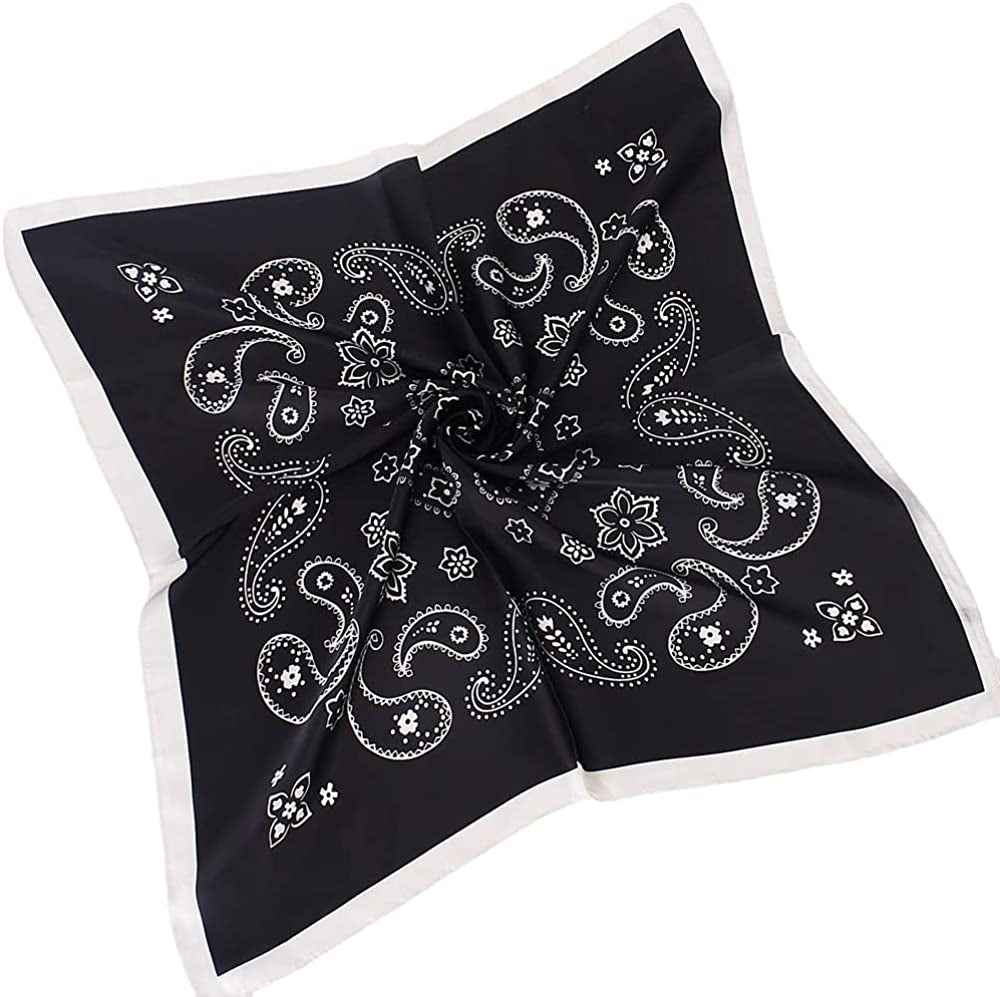 Fyluoke Silk Feeling Satin Headscarf Neck Hair Scarf Bandana for Women 4-Packs Apparel & Accessories > Clothing Accessories > Bandanas & Headties FYLuoke   
