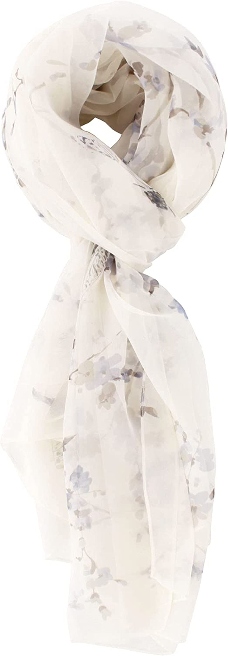 Van Caro Scarfs for Women Lightweight Floral Scarf Soft Long Fashion Scarves Sun-Proof Wrap Shawl Apparel & Accessories > Clothing Accessories > Scarves & Shawls Lobagve 6545 Plum Blossom - Blue  