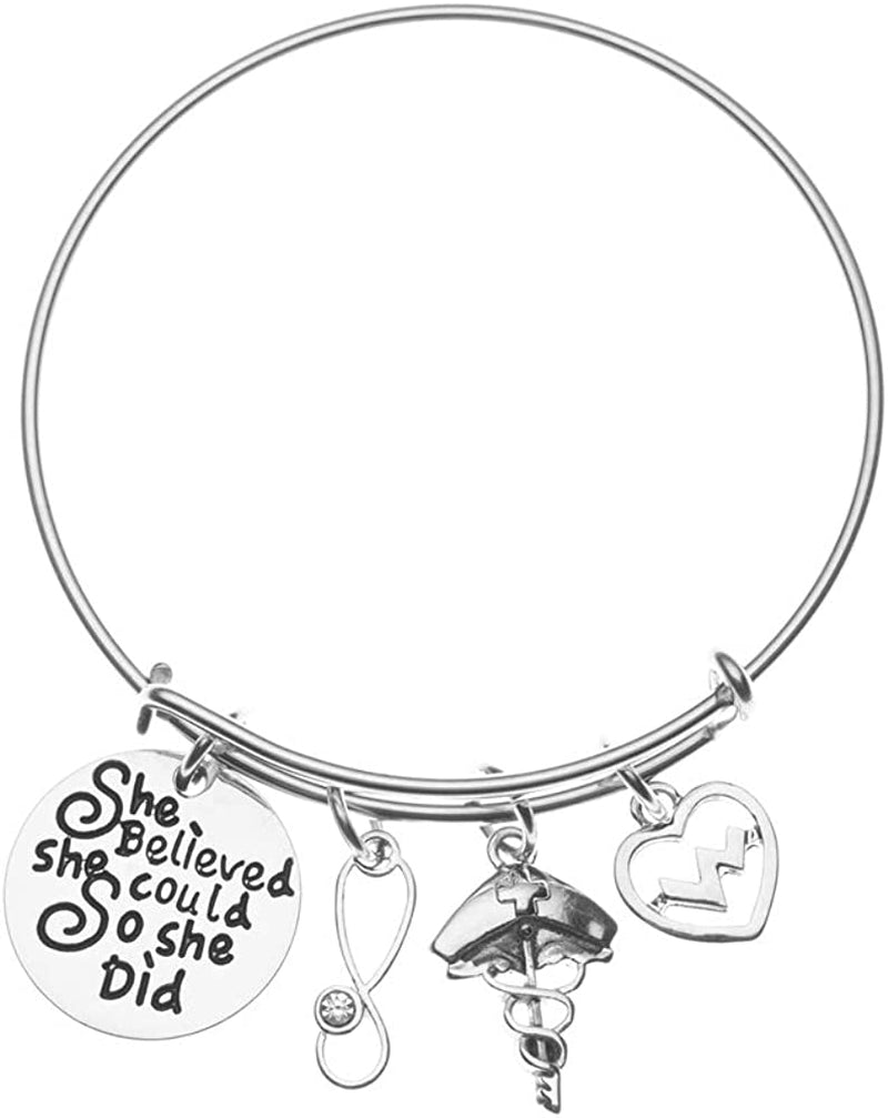 Infinity Collection Nurse Bracelet, Nurse Charm Bracelet Makes Perfect Nurse Gifts Apparel & Accessories > Jewelry > Bracelets Infinity Collection Silver  