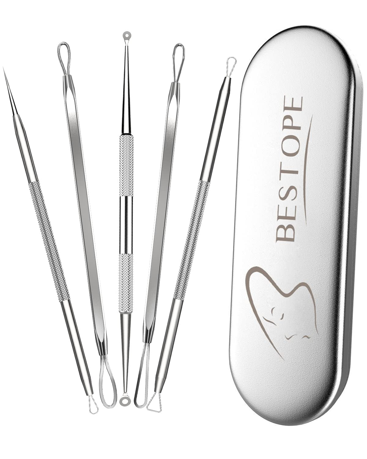 TAYTHI Blackhead Remover Tool, Pimple Popper Tool Kit, Blackhead Extractor Tool for Face, Extractor Tool for Comedone Zit Acne Whitehead Blemish, Stainless Steel Extraction Tools Health & Beauty > Personal Care > Cosmetics > Cosmetic Tools > Skin Care Tools TAYTHI Silver  