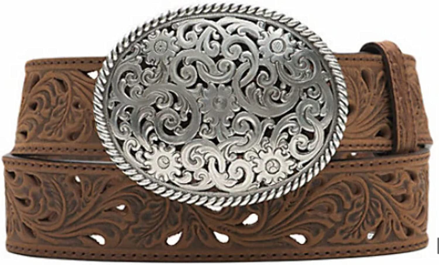 Tony Lama"Pierced Filigree" Leather Western Belt C50029 Apparel & Accessories > Clothing Accessories > Belts Tony Lama 38  