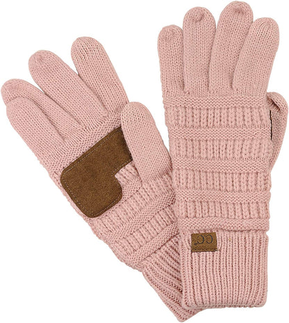 C.C Unisex Cable Knit Inner Lined Anti-Slip Touchscreen Texting Gloves Apparel & Accessories > Clothing Accessories > Gloves & Mittens C.C Indi Pink  