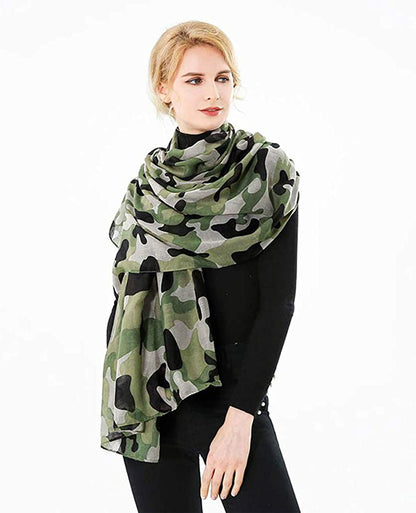 GERINLY Scarves - Lightweight Summer Travel Scarf Camouflage Print Shawl Wrap Apparel & Accessories > Clothing Accessories > Scarves & Shawls GERINLY   