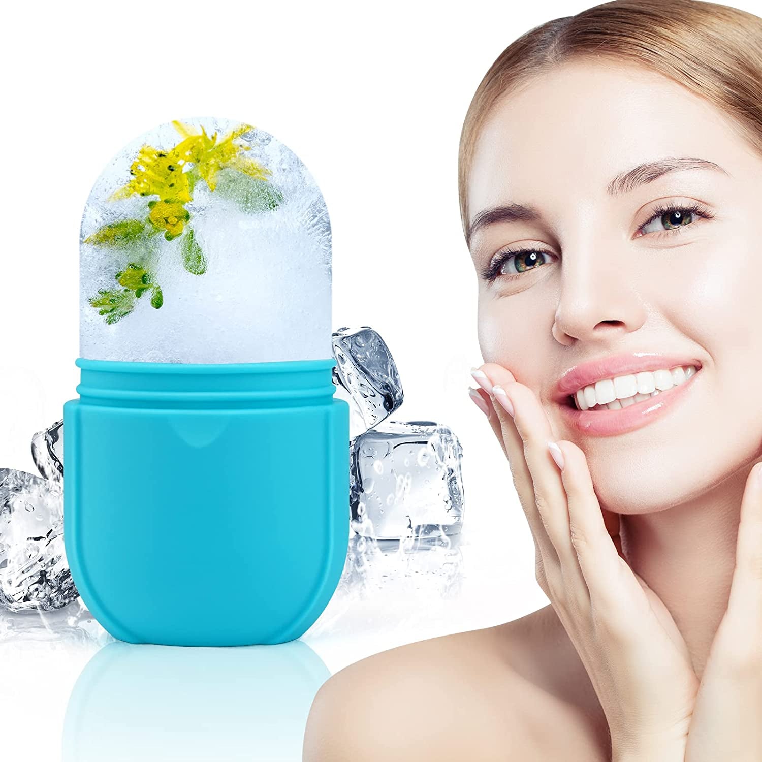 Geohee Ice Face Roller, Ice Roller for Face Eyes Neck and Body Facial Beauty Skin Care Tool for Tighten Pores Nourishing Improves Skin Condition Nourishing, Blue Health & Beauty > Personal Care > Cosmetics > Cosmetic Tools > Skin Care Tools Geohee   