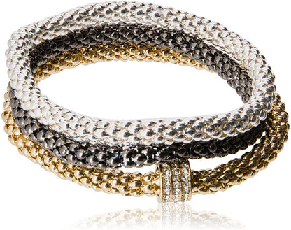 NINE WEST "Nw Boxed Gifting 2 Piece Bangle Bracelet Apparel & Accessories > Jewelry > Bracelets NINE WEST Tri-Tone  