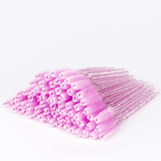 I-Laesh 100 Pcs Disposable Eyelash Brushes, Mascara Wands, Eye Lash Brush, Spoolies for Eyelash Extensions, Spoolie Eyebrow Eyeshadow Brow Makeup Supplies Kit Cleansing Glitter Applicator Tool Accessories Bristle (Crystal Pink) Health & Beauty > Personal Care > Cosmetics > Cosmetic Tools > Makeup Tools i-laesh Crystal - Pink  