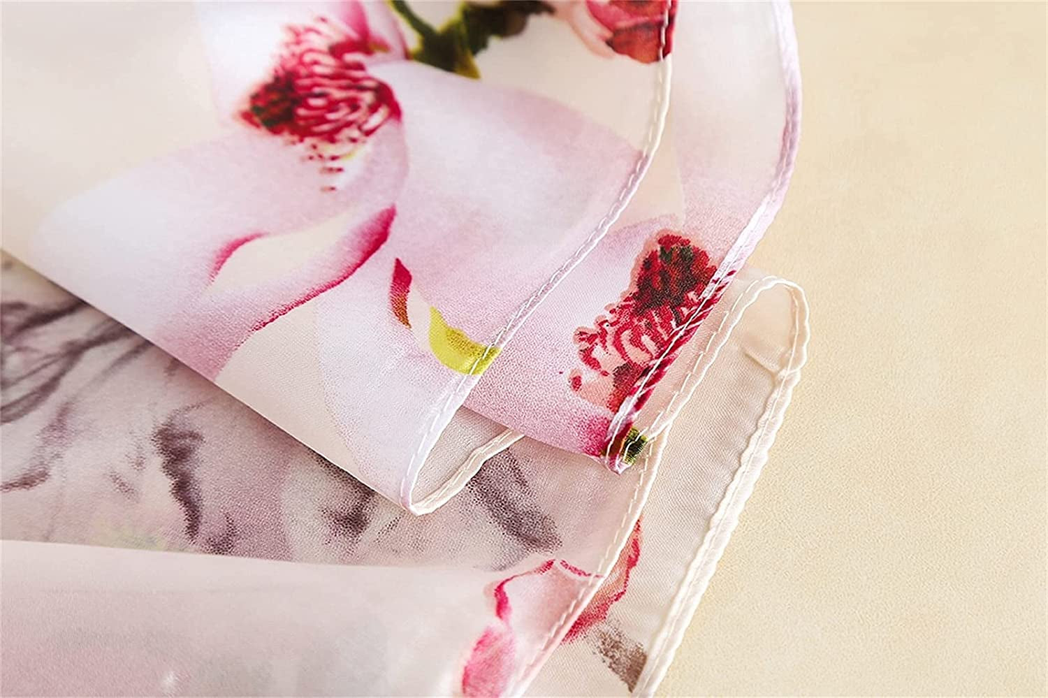 Silk Scarf Women Chiffon Shawl Stain Neckerchief Head Wrap Lightweight Scarf Ladies Hijab Vintage Painting Bridal Shawl Chiffon Scarf Muslim Colorful Cloth Silk Scarf White180*90Cm Apparel & Accessories > Clothing Accessories > Scarves & Shawls WEIGEER   