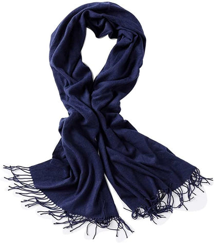 Bellonesc Cashmere Scarf Shawls for Women and Men Apparel & Accessories > Clothing Accessories > Scarves & Shawls Beillonesc Navy Blue  