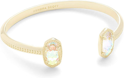 Kendra Scott Elton Cuff Bracelet for Women, Fashion Jewelry Apparel & Accessories > Jewelry > Bracelets Kendra Scott GOLD - IRIDESCENT DICHROIC GLASS  