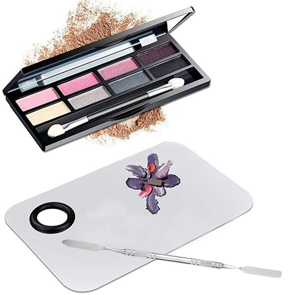 Professional Pro Stainless Steel Makeup Palette Cosmetic Palette with Spatula Tool Makeup Art Tool for Nail Art Eye Shadow Eyelash Makeup Professional Pigment Blending（6 X 4 Inch Sliver） Health & Beauty > Personal Care > Cosmetics > Cosmetic Tools > Makeup Tools Sinen   