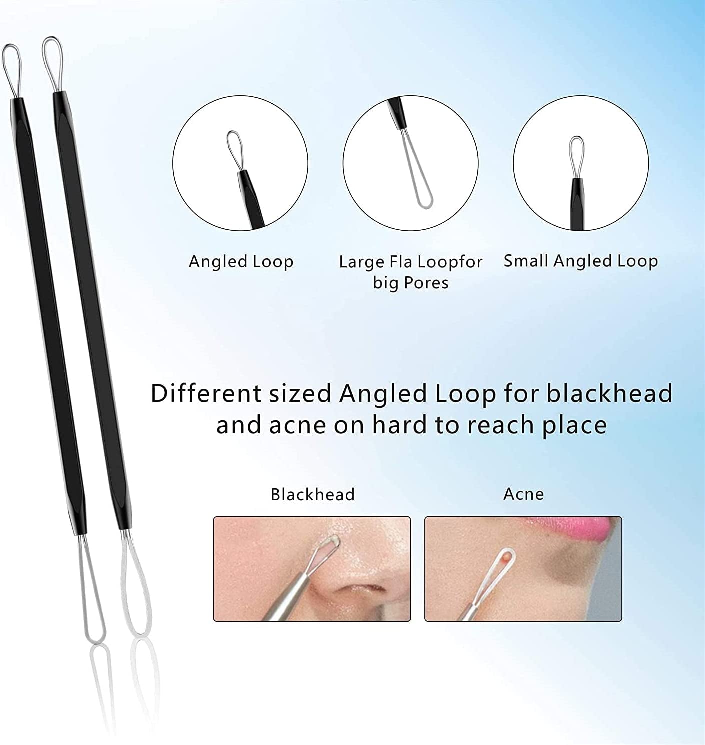 Pimple Popper Tool Kit 11 Pcs, Ybaoo Blackhead Remover Pimple Extractor Tools with Metal Case for Quick and Easy Removal of Blackheads,Pimples,Whiteheads,Zit Popper,Forehead,Facial and Nose (Black) Health & Beauty > Personal Care > Cosmetics > Cosmetic Tools > Skin Care Tools Ybaoo   