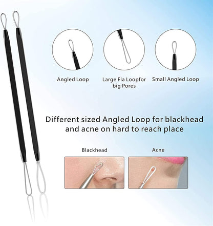 Pimple Popper Tool Kit 11 Pcs, Ybaoo Blackhead Remover Pimple Extractor Tools with Metal Case for Quick and Easy Removal of Blackheads,Pimples,Whiteheads,Zit Popper,Forehead,Facial and Nose (Black) Health & Beauty > Personal Care > Cosmetics > Cosmetic Tools > Skin Care Tools Ybaoo   
