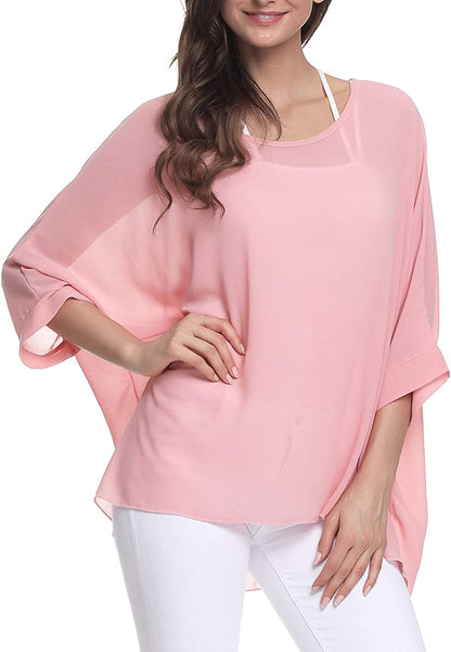 Women'S Chiffon Scarve Shawls Wraps Qunsia Floral Poncho Bikini Cover up Tops Apparel & Accessories > Clothing Accessories > Scarves & Shawls Qunsia   