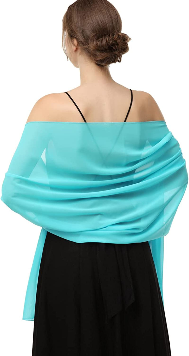 Chiffon Shawls Scarves Wraps for Bridal Wedding Party Evening Dress and Special Occasion Dresses Apparel & Accessories > Clothing Accessories > Scarves & Shawls Baoqiya Aqua Length(79") * Width(19") 