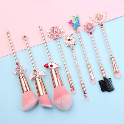 Makeup Brushes Set Magic Sailor Moon / Sakura Cosmetic Makeup Tool Kit Set of 8 Pink Drawstring Bag Included (Sakura) Health & Beauty > Personal Care > Cosmetics > Cosmetic Tools > Makeup Tools BestM   