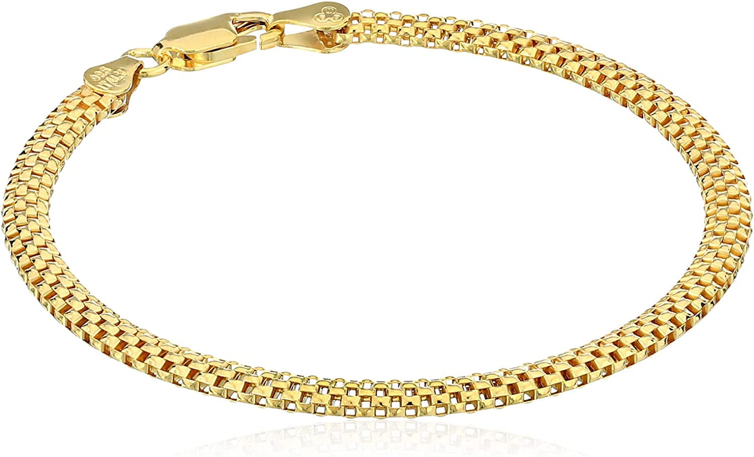 Essentials Plated Sterling Silver Mesh Chain Bracelet Apparel & Accessories > Jewelry > Bracelets KYLIE MAX Yellow Gold Plated Sterling Silver 7" 