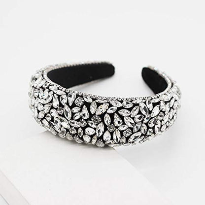QTMY Wide Headbands Fashion Women Baroque Crystal Gemstone Hair Accessories Head Band Fashion Headwear Hairbands for Women Apparel & Accessories > Clothing Accessories > Headwear QTMY   