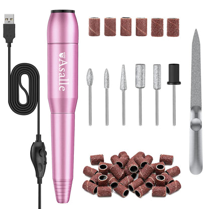 Electric Nail Drill, Professional Acrylic Dip Nail Drill Machine USB Electric Nail Filer Kit Efile Nail Tools for Manicure Pedicure with Drill Bits, Sanding Bands, Metal Nail File, Gold Health & Beauty > Personal Care > Cosmetics > Cosmetic Tools > Nail Tools Asalle Pink  