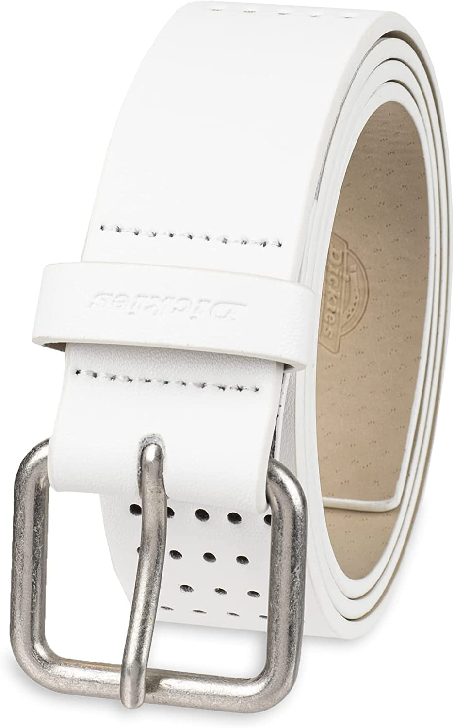 Dickies Women’S Leather Casual Belt Apparel & Accessories > Clothing Accessories > Belts Dickies White Perforated Medium 