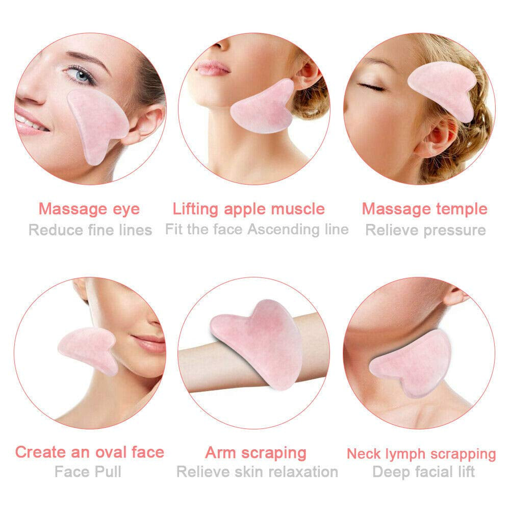 Mysense Level a Gua Sha Facial Massage Tool,Jade and Rose Quartz Guasha Face Massage Tool,Skin Care Massage Beauty Tool for Women Body Eyes Neck Slimming Massager (Heart Shape) Health & Beauty > Personal Care > Cosmetics > Cosmetic Tools > Skin Care Tools Mysense   
