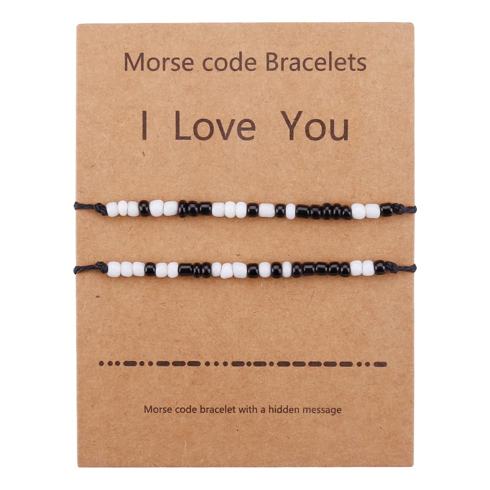 Best Friend Bracelets Couples Bracelets for 2 Matching Yin Yang His and Her Lover Bracelet Jewelry for Bff Friendship Relationship Boyfriend Girlfriend Valentines Gift (Matching Bead) Apparel & Accessories > Jewelry > Bracelets SUMMER LOVE I Love You  