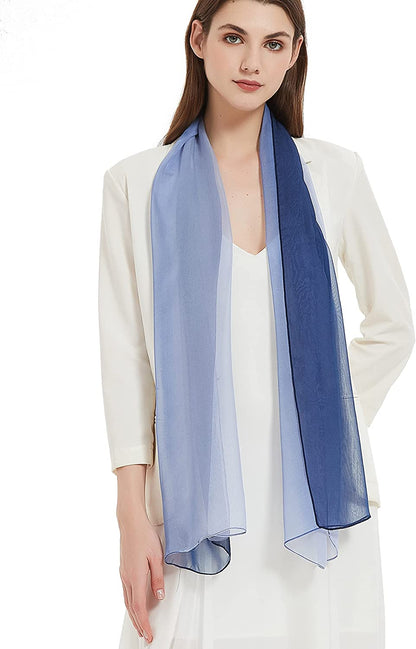 Long Chiffon Sheer Scarf Gradient - Pantonight Shaded Colors Lightweight Scarf for Womens Apparel & Accessories > Clothing Accessories > Scarves & Shawls PANTONIGHT Color 087  