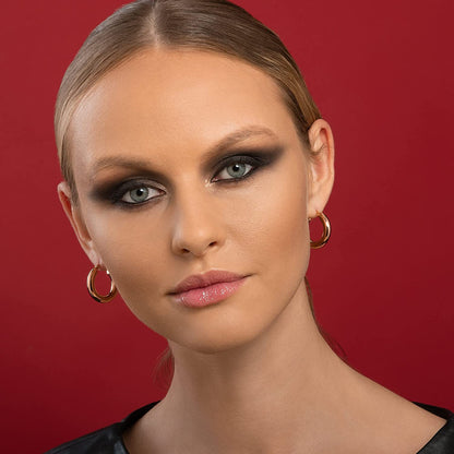 Thick Gold Hoop Earrings Lightweight Howllow Tube Hoops Chunky Gold for Women Hypoallergenic Big Earring 25Mm 30Mm 40Mm 50Mm Apparel & Accessories > Jewelry > Earrings BMMYE   