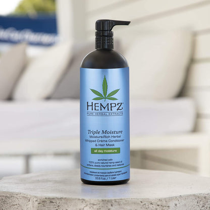 Hempz Triple Moisture-Rich Herbal Whipped Creme Conditioner and Hair Mask for Women and Men, 33.8 Oz. - Premium, Natural Moisturizing Conditioners to Repair Dry, Damaged Hair - Scented Hair Care Health & Beauty > Personal Care > Hair Care Hempz   