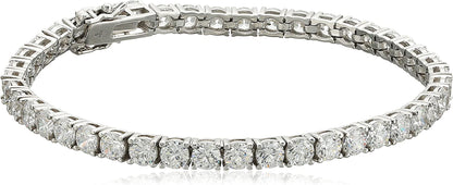 Collection Platinum or Gold Plated Sterling Silver Round-Cut Tennis Bracelet Made with Infinite Elements Zirconia Apparel & Accessories > Jewelry > Bracelets Amazon Collection Platinum-Plated 2.5 mm 7.25" Length
