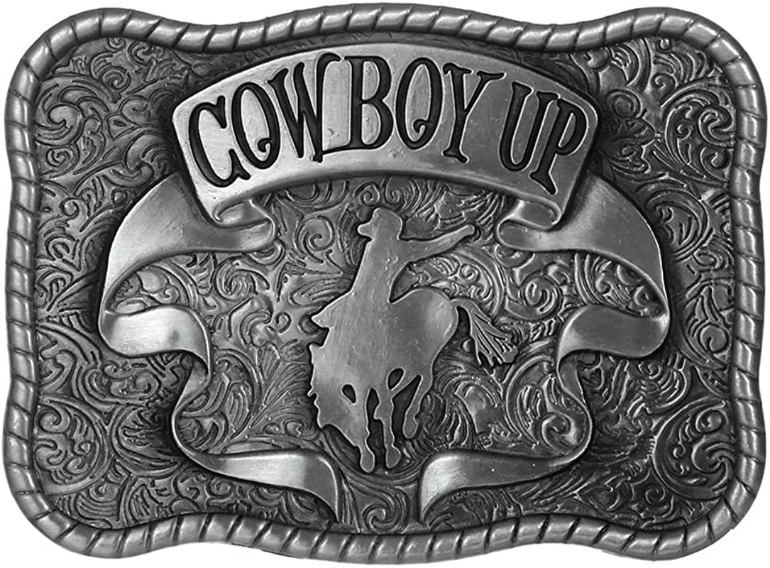 KDG Western Cowboy Gold Belt Buckle for Man Eagle Running Horse Bull Heads Texas Buckle Apparel & Accessories > Clothing Accessories > Belt Buckles KDG 3-silver  