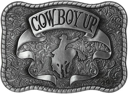 KDG Western Cowboy Gold Belt Buckle for Man Eagle Running Horse Bull Heads Texas Buckle Apparel & Accessories > Clothing Accessories > Belt Buckles KDG 3-silver  