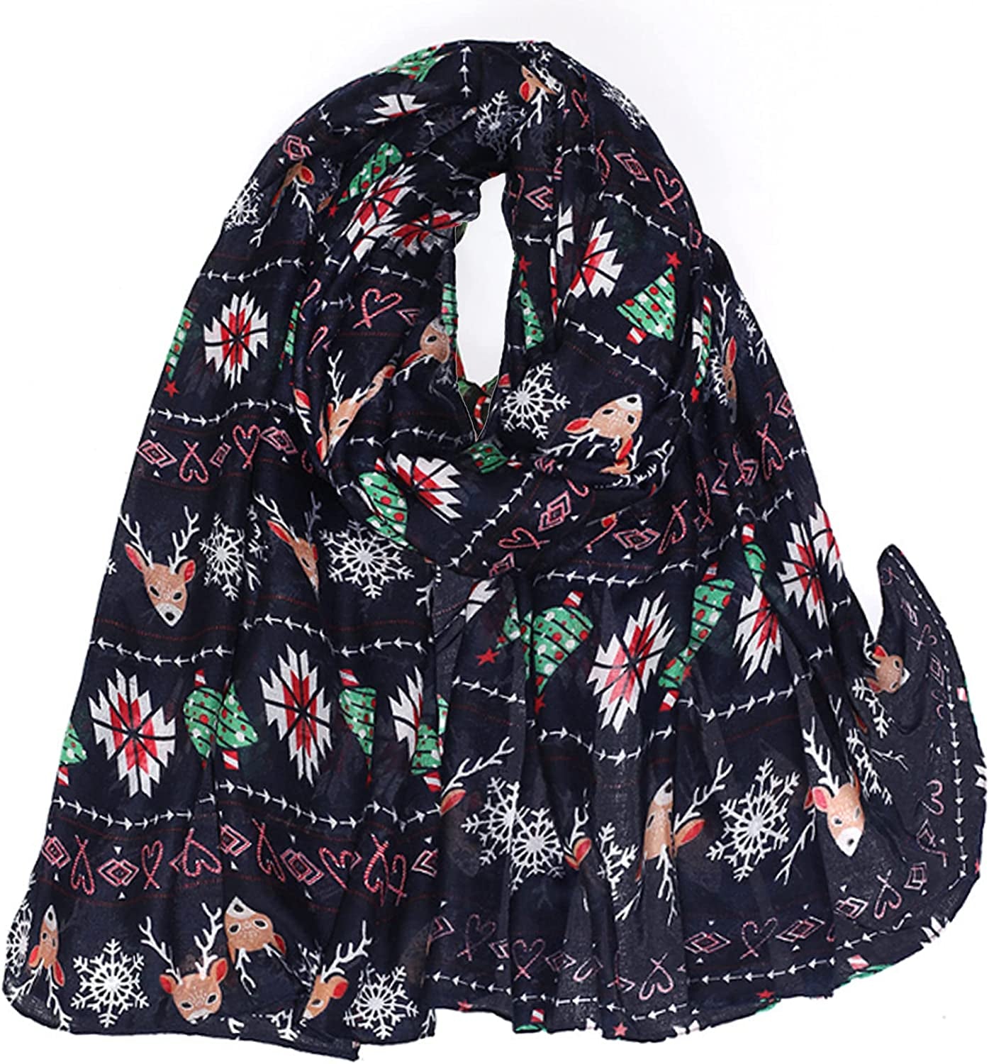 Van Caro Scarfs for Women Lightweight Floral Scarf Soft Long Fashion Scarves Sun-Proof Wrap Shawl Apparel & Accessories > Clothing Accessories > Scarves & Shawls Lobagve 6663 Christmas Style4  
