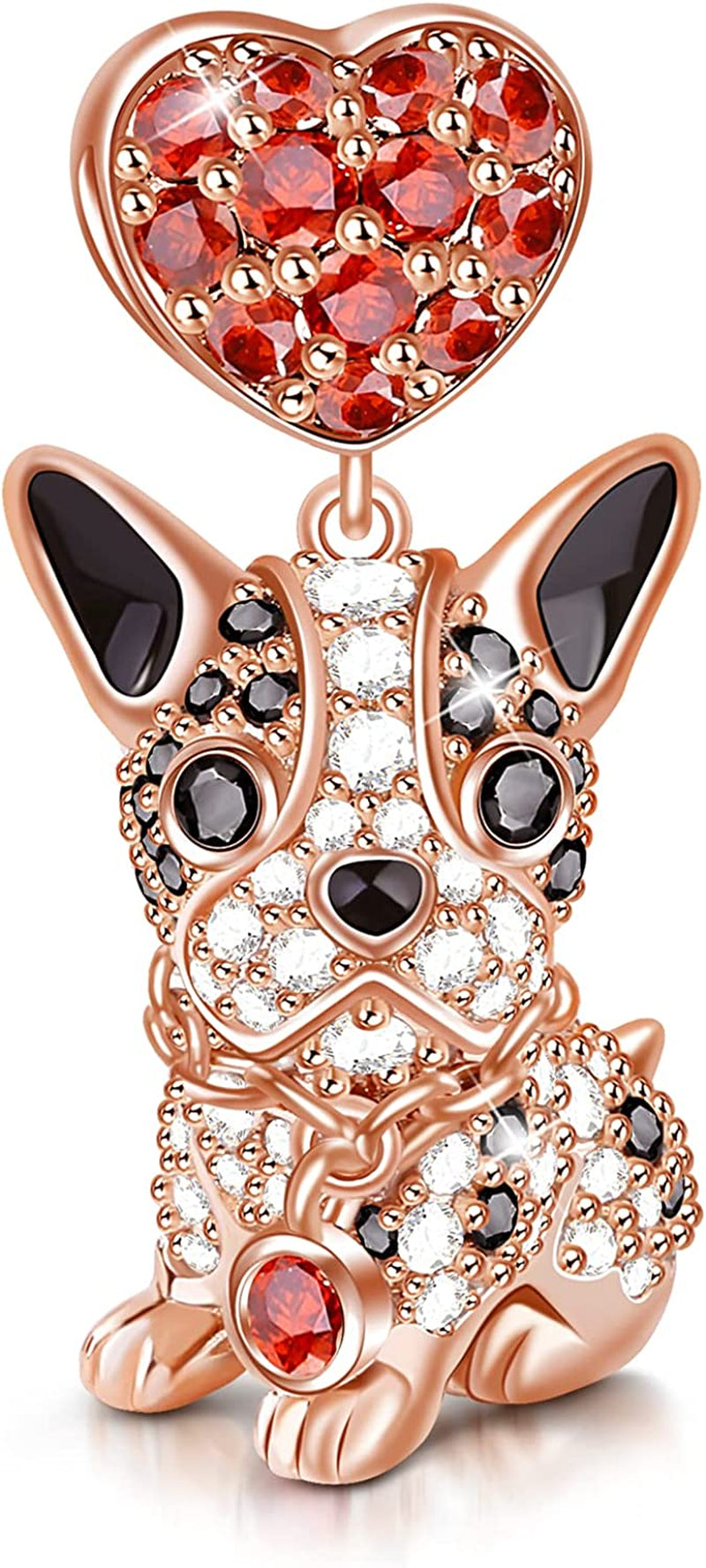 GNOCE Dog Charms 925 Sterling Silver Corgi Schnauzer Poodle Pendant Dangle Animal Beads Charms Fit All Bracelets & Necklaces Best Gift for Mom Friends Girls Who like Dogs Apparel & Accessories > Jewelry > Bracelets GNOCE Bulldog  