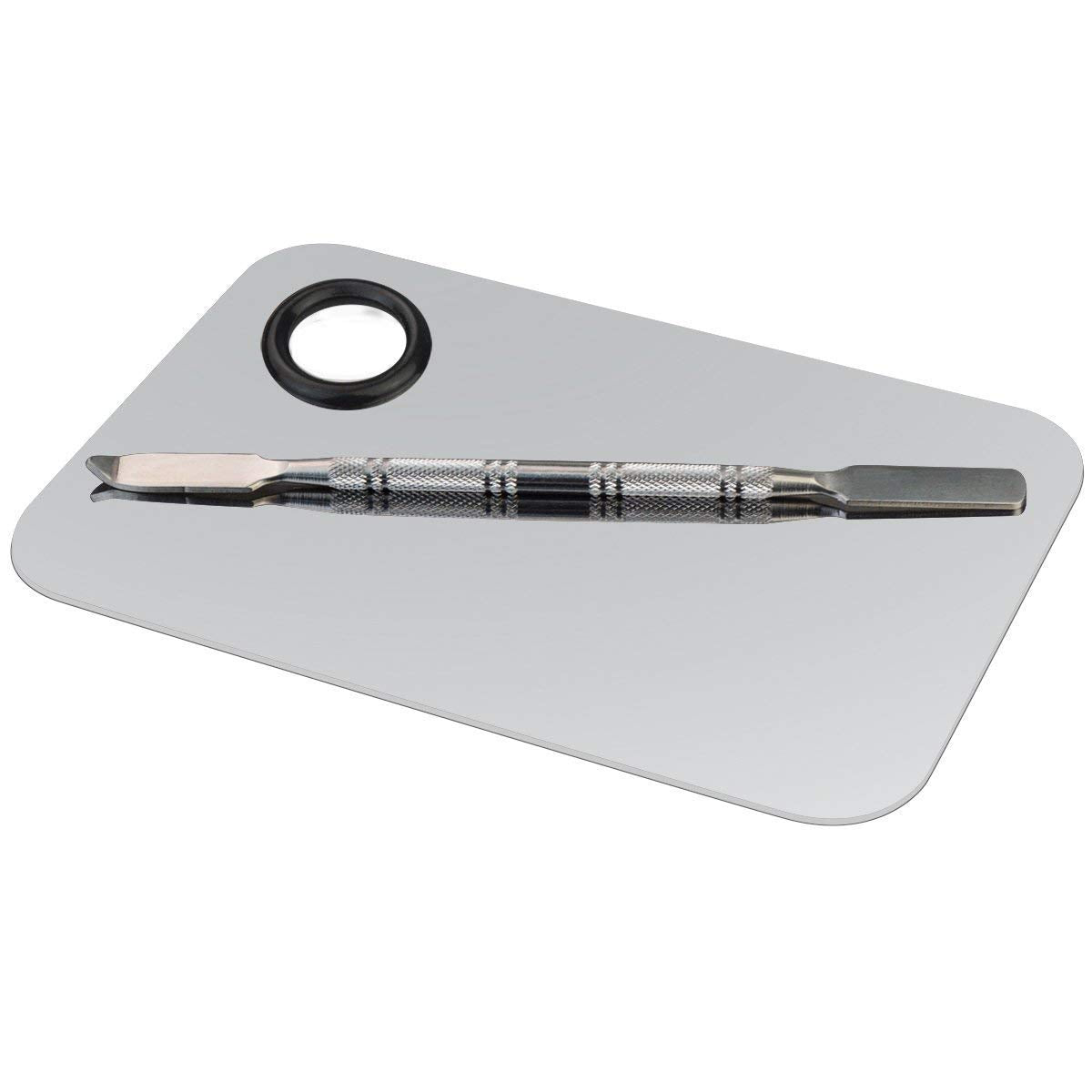 Obmwang 1Pcs Pro Stainless Steel Cosmetic Makeup Palette Spatula Tool for Nail Art Eye Shadow Eyelash Makeup Professional Pigment Blending Lightweight 5.9 X 3.9 Inches Health & Beauty > Personal Care > Cosmetics > Cosmetic Tools > Makeup Tools obmwang   