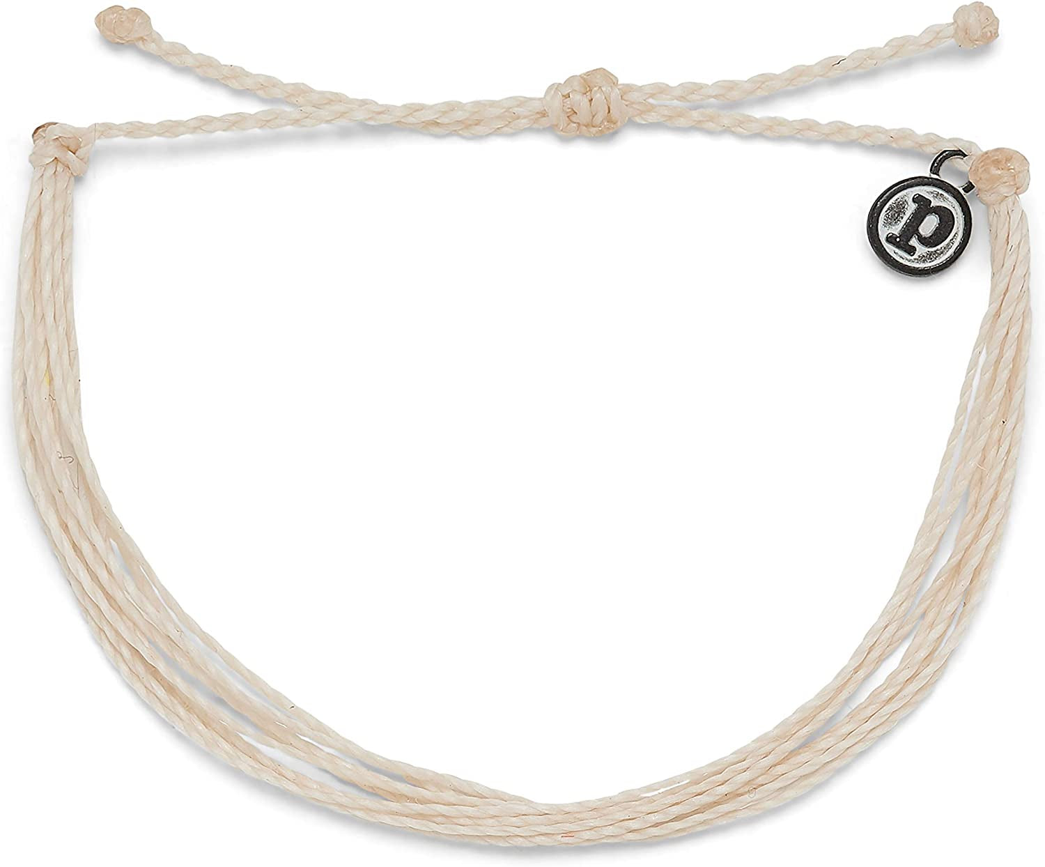 Pura Vida Jewelry Bracelets Solid Bracelet - 100% Waterproof and Handmade W/Coated Charm, Adjustable Band Apparel & Accessories > Jewelry > Bracelets Pura Vida Solid Vanilla  