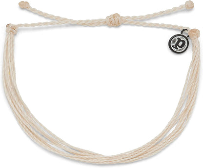 Pura Vida Jewelry Bracelets Solid Bracelet - 100% Waterproof and Handmade W/Coated Charm, Adjustable Band Apparel & Accessories > Jewelry > Bracelets Pura Vida Solid Vanilla  