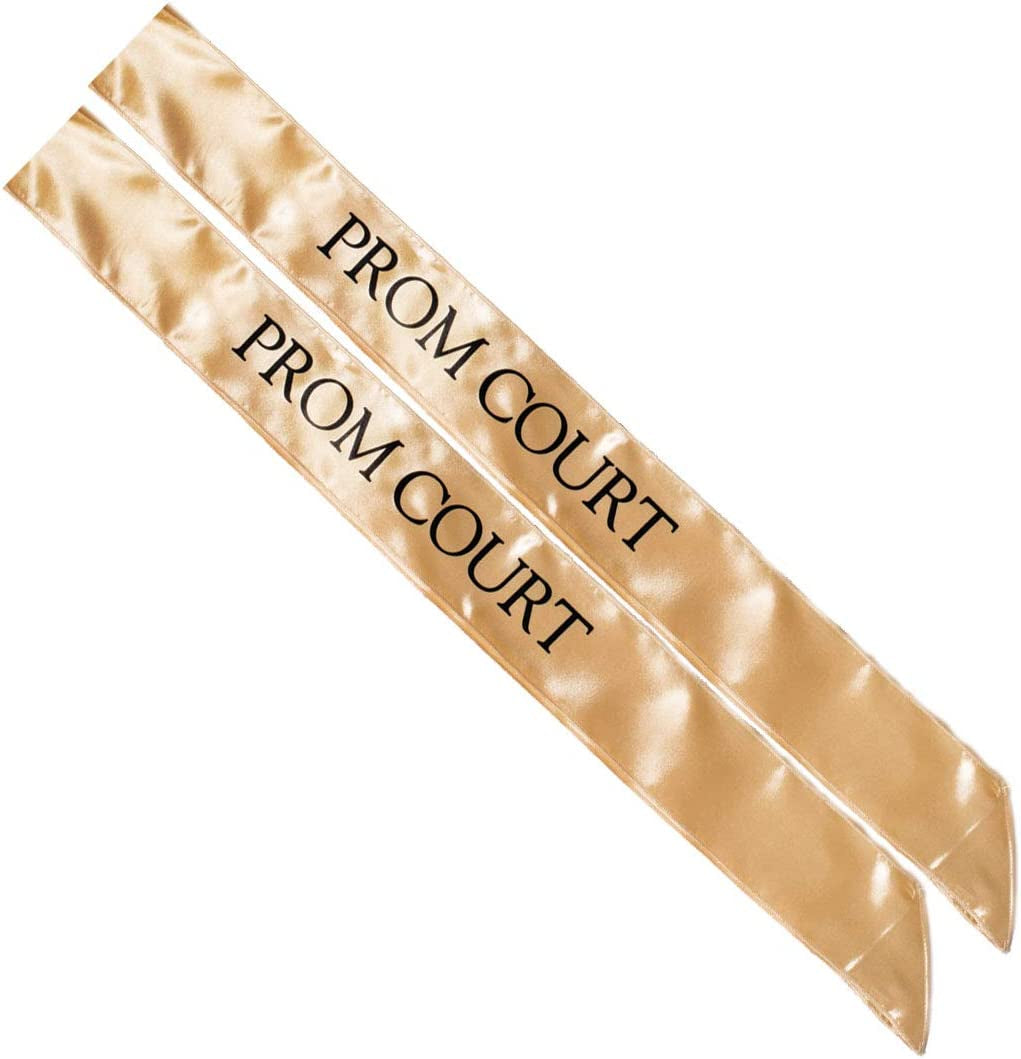 Blue Prom Court Sash, Gold Imprint, Pack of 2 Apparel & Accessories > Clothing Accessories > Sashes Anderson's Gold/Black Prom Court Sashes  