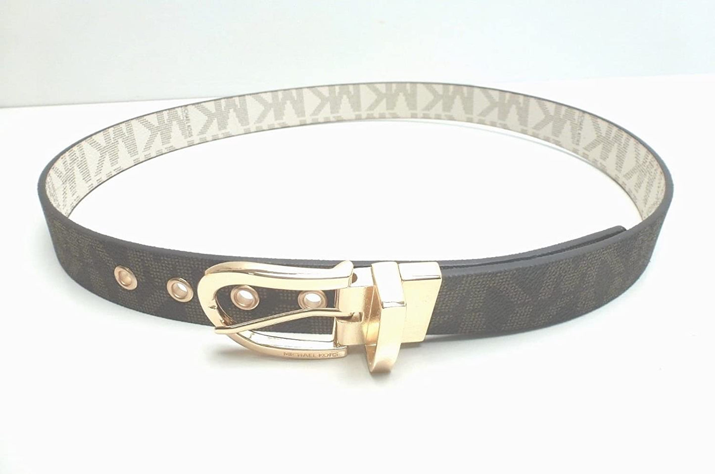 Michael Kors Women'S Mk Signature Monogram Logo Wide Belt Apparel & Accessories > Clothing Accessories > Belts Michael Kors   