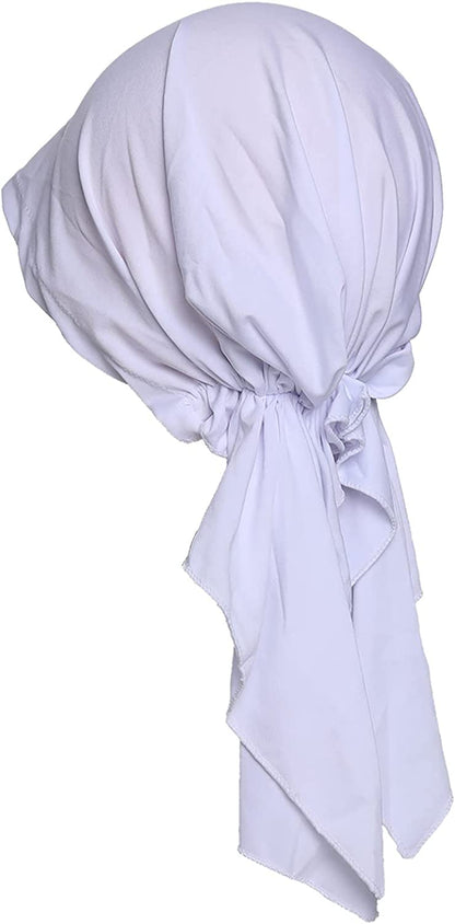 Pre Tied Head Covers Sets Chemo Beanies for Women Slip on Lightweight Chemo Bandana Turban Apparel & Accessories > Clothing Accessories > Headwear JarseHera Soild Sild, White 1 Pair One Size 